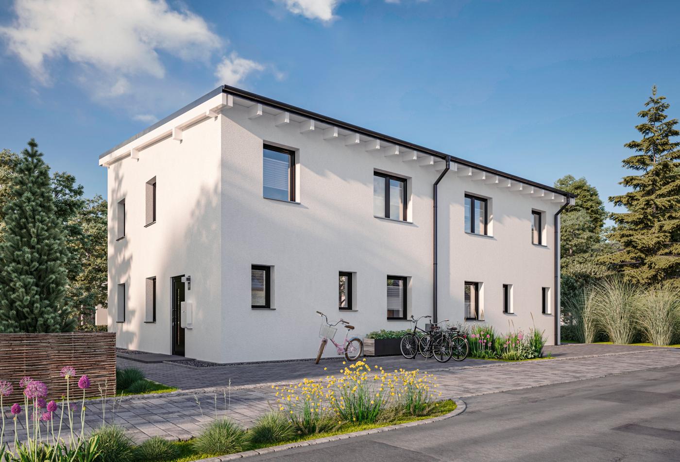 Doppelhaus Linz 110: Straßenseite mit Eingang