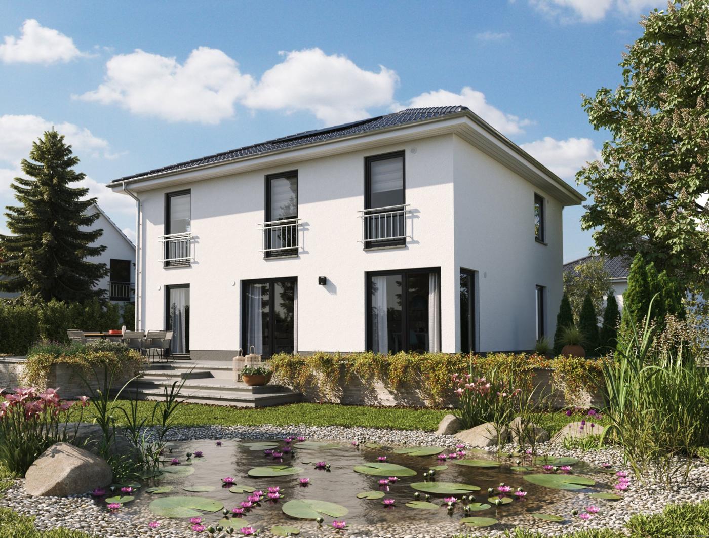 Stadtvilla 154 mit Photovoltaik und Gartenteich